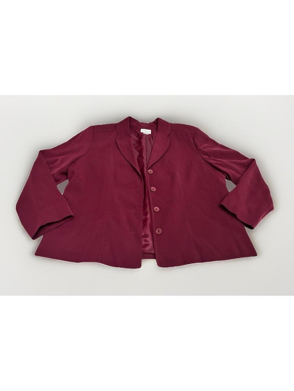 NWT Womens Maroon/Berry Blazer Button Up Jacket Petite Size 18